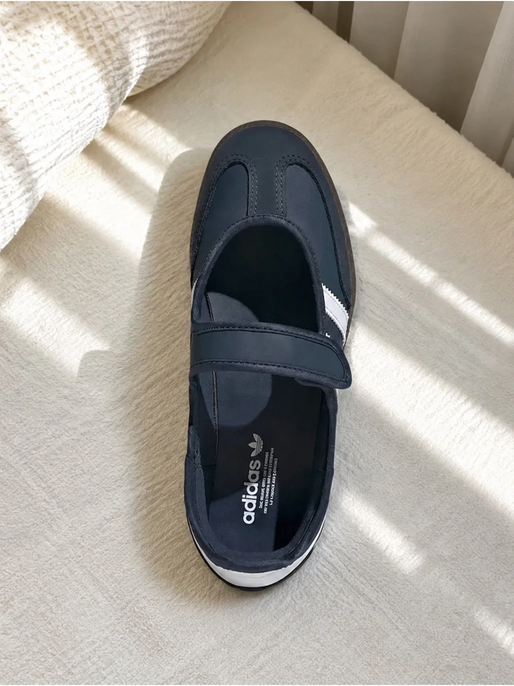 adidas Kids Samba Mary-Jane Sneakers in Navy and White